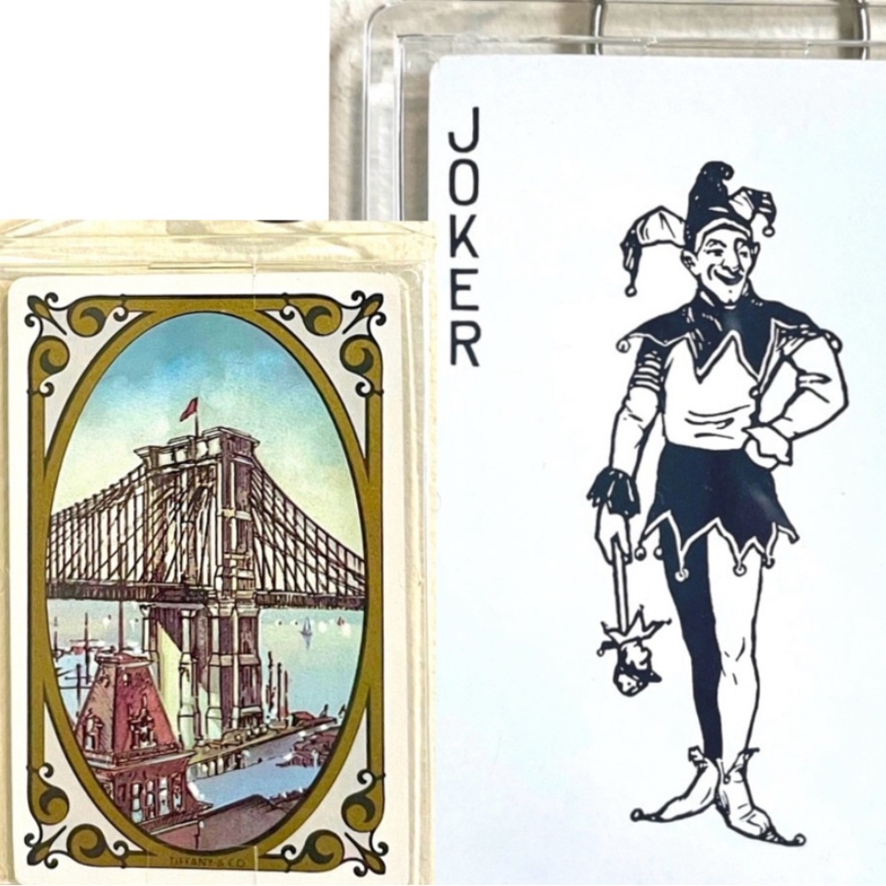 Tiffany & Co Vintage Brooklyn Bridge Joker Playing Card Bag Charm Keychain w COA